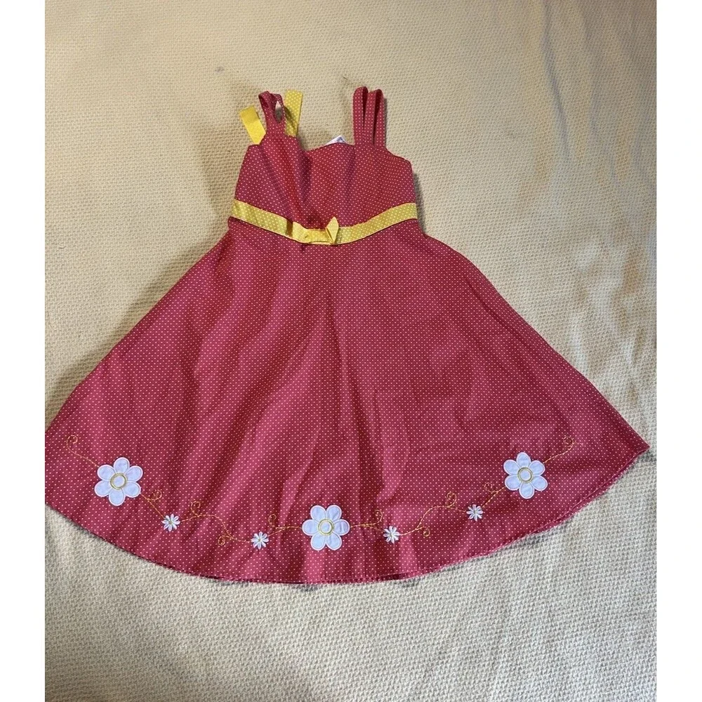 Blueberi Boulevard Dress Girls Polka Dots Daisy Size 6 Years